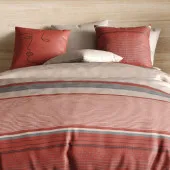 zoom Housse de couette en percale de coton + 2 taies Hana