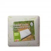 oreillers visco bambou mémoire de forme carrés 60x60 cm avec encarts