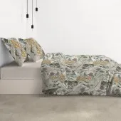 Housse de couette 100 % coton bio Zélia 240x220 dans chambre de biais