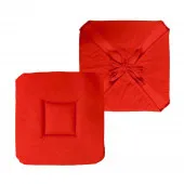 Lot de 6 Galettes de chaise - Rouge par deux recto et verso