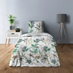 Housse de couette 1 place 100 % coton Summer flower