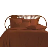 housse de couette percale 240x280 argile posées sur lit