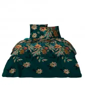 Parure de draps Summer Flower 4 pièces pur coton sur lit fond blanc