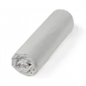 Drap housse Percale bonnet 30 cm roulé gris clair