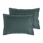 Lot de 2 taies d'oreillers Percale 50x70 anthracite