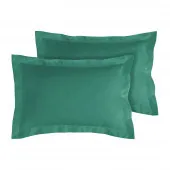 Lot de 2 taies d'oreillers Percale 50x70 céladon