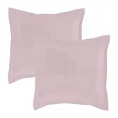 Lot de 2 taies d'oreillers Percale 65x65 rose poudré