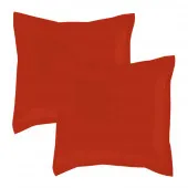 Lot de 2 taies d'oreillers Percale 65x65 terracotta