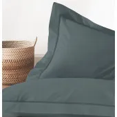 Ambiance lot de 2 taies d'oreillers Percale anthracite