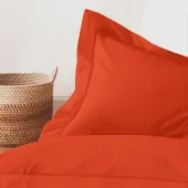 Ambiance lot de 2 taies d'oreillers Percale terracotta