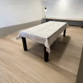 Nappe Brodée Monogramme Lin 160 x 250 cm fond décoratif