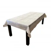 Nappe Brodée Monogramme Lin 160 x 250 cm avec 8 serviettes assorties