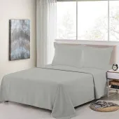 Parure de Draps 100% Percale de coton gris clair