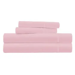 Parure de Draps percale de coton rose poudré 4 pièces