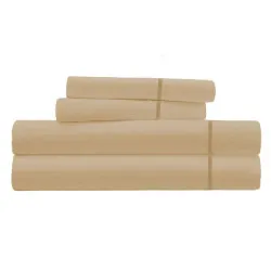 Parure de Draps percale de coton mastic 4 pièces