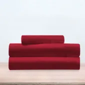 parure de draps nuit des vosges 3 pièces bordeaux