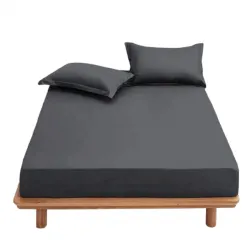 Drap Housse percale bonnet 27 cm gris anthracite