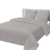 Couvre lit M23-6012 géométrique uni gris fond blanc