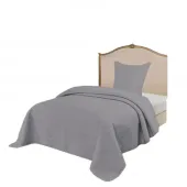 Couvre-lit uni gris 180x240cm sur fond blanc