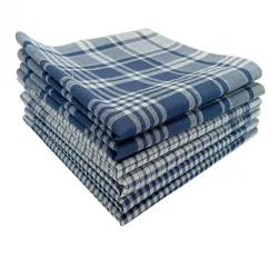 Visuel lot de 6  mouchoirs quadrillés 100% coton 40x40cm