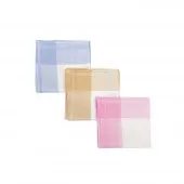 3 mouchoirs carrés Lot de 12 Mouchoirs en tissu femme Bleu, Rose et Beige coton 28x28 cm