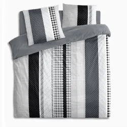 Parure de drap géométrique gris 3 à 4 pièces modernes grise et blanche