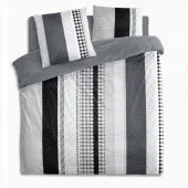 Parure de drap géométrique gris 3 à 4 pièces modernes grise et blanche