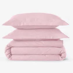 HDC percale 80 fils + taies rectangle rose poudré photo produit
