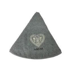 Essuie Main Rond Cœur Gris