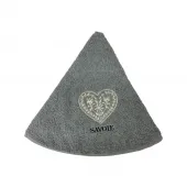 Essuie Main Rond Cœur Gris