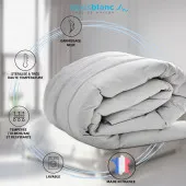 Infographie de la couette tempérée 90% duvet made in France