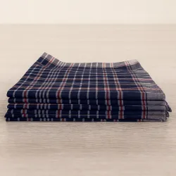 Lot de 6 mouchoirs de travail carreaux André 100 % coton sur fond d'ambiance