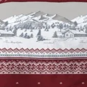 Zoom sur le dessin de la housse de couette Flanelle Navacerrada 220x240 cm, dessin chalet montagne