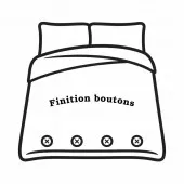 Housse de couette Belize 220x240 cm 100% coton + 2 taies 65x65 cm finition boutons