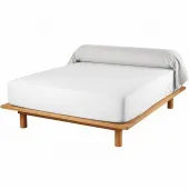 Taie de traversin 45x230 cm blanche en coton 57 fils/cm² sur un lit