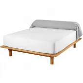 Taie de traversin 45x230 cm gris souris en coton 57 fils/cm² sur un lit