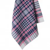 Lot de 12 mouchoirs de travail carreaux André 100 % coton en action, zoom détails