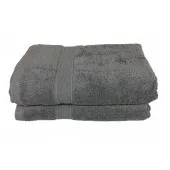 Lot de 2 Draps de Bain Eponge 600 g/m²  100 % coton - Anthracite