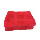 Lot de 5 Grandes Serviettes Eponge 600 g/m²  100 % coton - Rouge