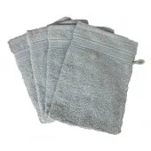 Lot de 4 Gants de Toilette - 20x15 - Gris