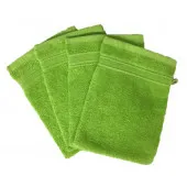 Lot de 4 Gants de Toilette - 20x15 - Anis