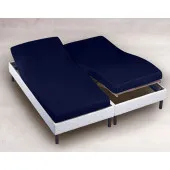 Drap Housse Jersey Tête et Pied  Relevable Bonnet 30cm  Coton Extensible Marine