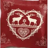 Lot de 2 Taies d'oreillers Placées 65x65cm Chalet Winter Rouge 