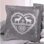 Lot de 2 Taies d'oreillers Placées 65x65cm Montagne Winter Gris