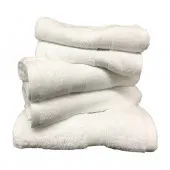 Lot de 5 Grandes Serviettes Eponge 600 g/m²  100 % coton - Blanche