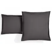 Housse de Couette 240x280 unie anthracite  + 2 taies assorties